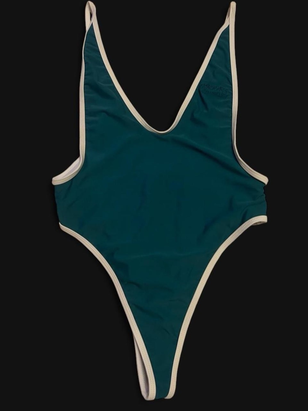 BoutineLA Chooks Los Angeles retro one piece swimsuit teal size M